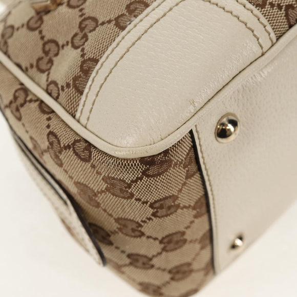 GUCCI Pretty GG Canvas Web Sherry Line Hand Bag Beige Gold 161720 Auth yk19624V