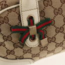 GUCCI Pretty GG Canvas Web Sherry Line Hand Bag Beige Gold 161720 Auth yk19624V-16