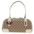 GUCCI Pretty GG Canvas Web Sherry Line Hand Bag Beige Gold 161720 Auth yk19624V-2