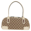 GUCCI Pretty GG Canvas Web Sherry Line Hand Bag Beige Gold 161720 Auth yk19624V-3