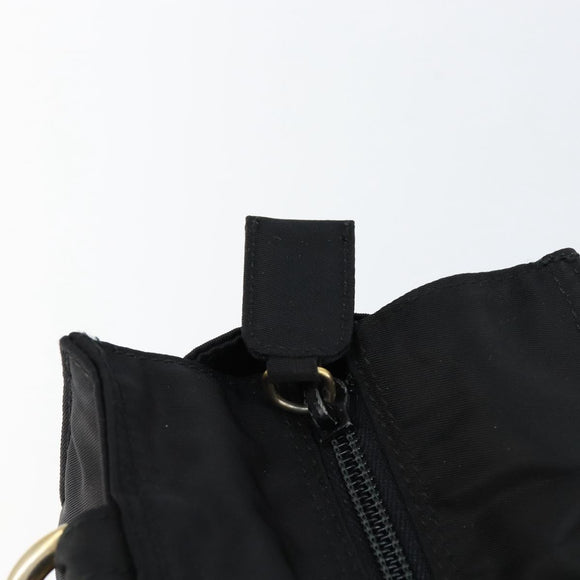 PRADA Hand Bag Nylon Black Gold Auth yk19626