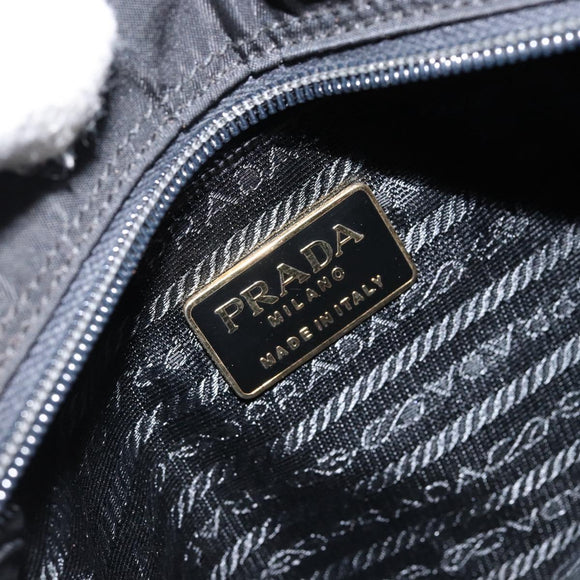 PRADA Hand Bag Nylon Black Gold Auth yk19626