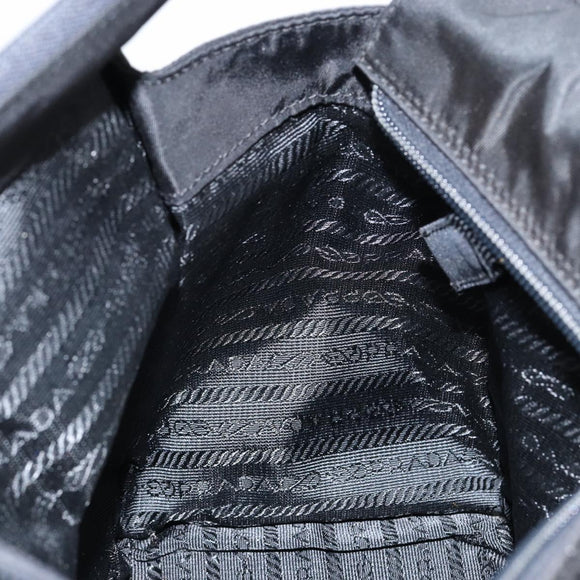 PRADA Hand Bag Nylon Black Gold Auth yk19626