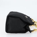 PRADA Hand Bag Nylon Black Gold Auth yk19626-3