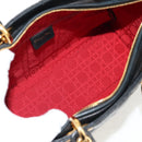 Christian Dior Canage Hand Bag Lamb Skin Black Gold Auth yk19627V-17