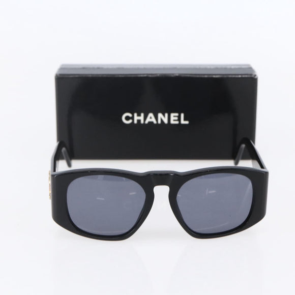 CHANEL Sunglasses Plastic Black CC Auth yk19628