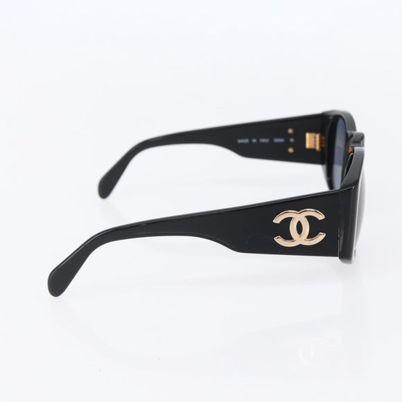 CHANEL Sunglasses Plastic Black CC Auth yk19628