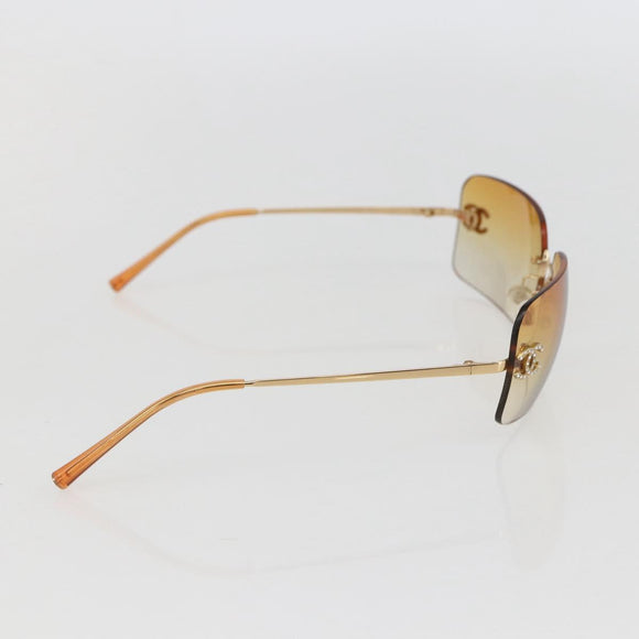 CHANEL Sunglasses metal Orange CC Auth yk19634V
