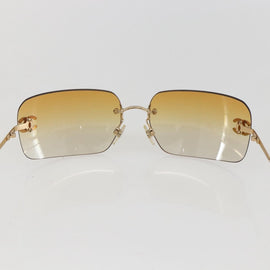CHANEL Sunglasses metal Orange CC Auth yk19634V