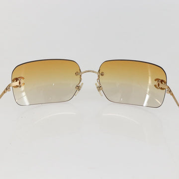 CHANEL Sunglasses metal Orange CC Auth yk19634V