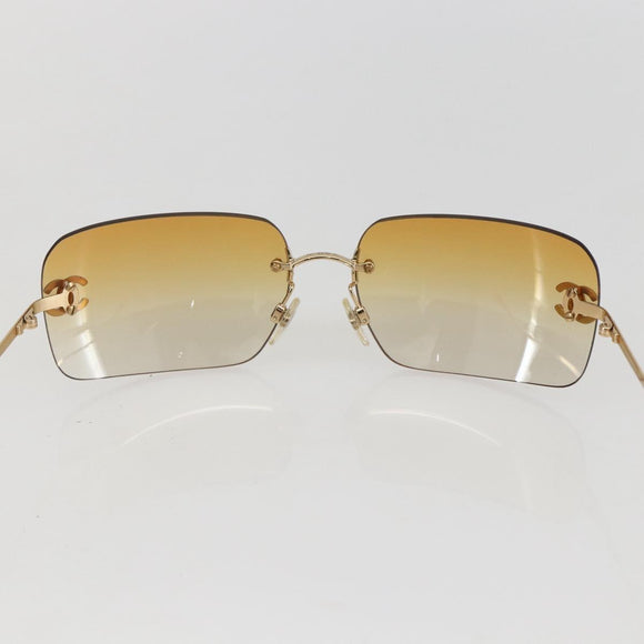 CHANEL Sunglasses metal Orange CC Auth yk19634V