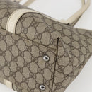 GUCCI GG Supreme Tote Bag PVC Beige Silver 114595 Auth yk19636-9