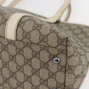 GUCCI GG Supreme Tote Bag PVC Beige Silver 114595 Auth yk19636-15