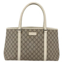 GUCCI GG Supreme Tote Bag PVC Beige Silver 114595 Auth yk19636-13