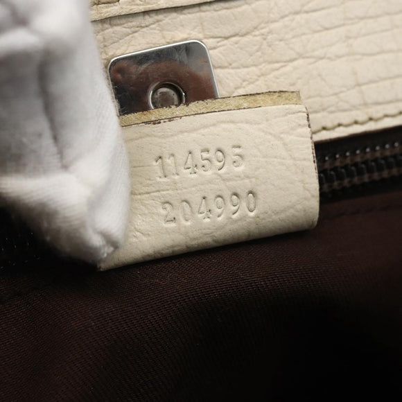 GUCCI GG Supreme Tote Bag PVC Beige Silver 114595 Auth yk19636