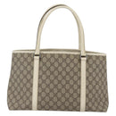 GUCCI GG Supreme Tote Bag PVC Beige Silver 114595 Auth yk19636-2