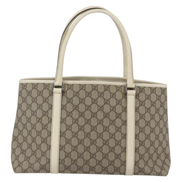 GUCCI GG Supreme Tote Bag PVC Beige Silver 114595 Auth yk19636 - 0