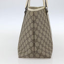 GUCCI GG Supreme Tote Bag PVC Beige Silver 114595 Auth yk19636-3
