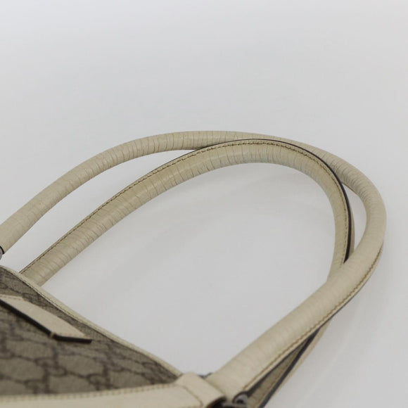 GUCCI GG Supreme Tote Bag PVC Beige Silver 114595 Auth yk19636