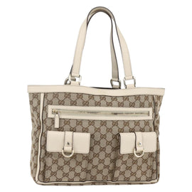 GUCCI GG Canvas Abbey Tote Bag Beige Gold 146247 Auth yk19639V