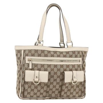 GUCCI GG Canvas Abbey Tote Bag Beige Gold 146247 Auth yk19639V