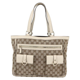 GUCCI GG Canvas Abbey Tote Bag Beige Gold 146247 Auth yk19639V - 0