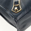 BALENCIAGA Metallic Edge City Hand Bag Leather Navy Gold 432831 Auth yk19642M-9
