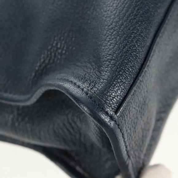 BALENCIAGA Metallic Edge City Hand Bag Leather Navy Gold 432831 Auth yk19642M