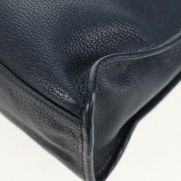 BALENCIAGA Metallic Edge City Hand Bag Leather Navy Gold 432831 Auth yk19642M