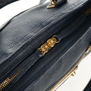 BALENCIAGA Metallic Edge City Hand Bag Leather Navy Gold 432831 Auth yk19642M-21