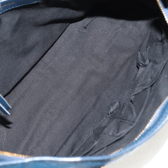 BALENCIAGA Metallic Edge City Hand Bag Leather Navy Gold 432831 Auth yk19642M