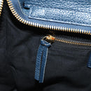 BALENCIAGA Metallic Edge City Hand Bag Leather Navy Gold 432831 Auth yk19642M-25