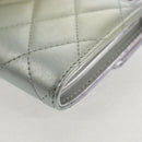 CHANEL Matelasse Gradient Compact Wallet Lamb Skin Purple CC Auth yk19643M-11