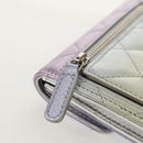 CHANEL Matelasse Gradient Compact Wallet Lamb Skin Purple CC Auth yk19643M-12