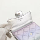 CHANEL Matelasse Gradient Compact Wallet Lamb Skin Purple CC Auth yk19643M-15
