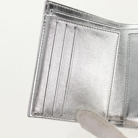 CHANEL Matelasse Gradient Compact Wallet Lamb Skin Purple CC Auth yk19643M