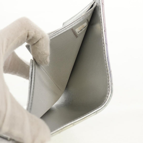 CHANEL Matelasse Gradient Compact Wallet Lamb Skin Purple CC Auth yk19643M