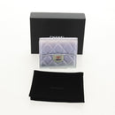 CHANEL Matelasse Gradient Compact Wallet Lamb Skin Purple CC Auth yk19643M-24
