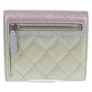 CHANEL Matelasse Gradient Compact Wallet Lamb Skin Purple CC Auth yk19643M-1