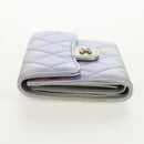 CHANEL Matelasse Gradient Compact Wallet Lamb Skin Purple CC Auth yk19643M-4