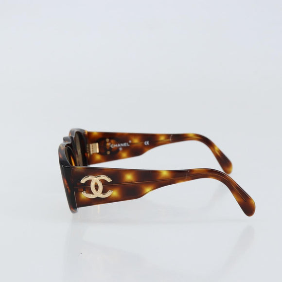 CHANEL Sunglasses plastic Brown CC Auth yk19645V