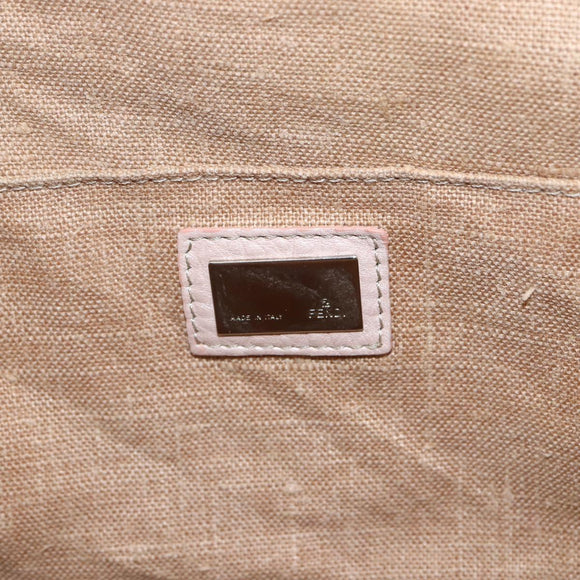 FENDI Celeria Zucca Canvas Hand Bag Beige Silver Auth yk19646V