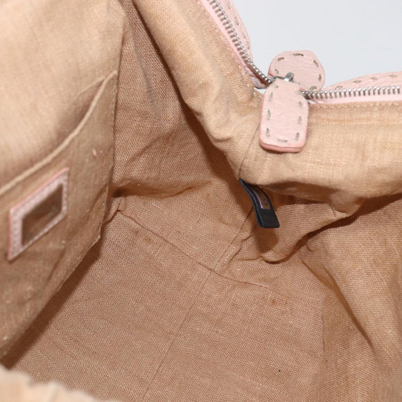 FENDI Celeria Zucca Canvas Hand Bag Beige Silver Auth yk19646V