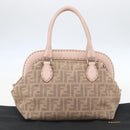 FENDI Celeria Zucca Canvas Hand Bag Beige Silver Auth yk19646V-12