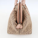 FENDI Celeria Zucca Canvas Hand Bag Beige Silver Auth yk19646V-4