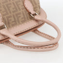 FENDI Celeria Zucca Canvas Hand Bag Beige Silver Auth yk19646V-7