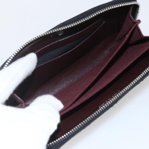 CHANEL Matelasse Coin Purse Lamb Skin Black Silver CC Auth yk19647