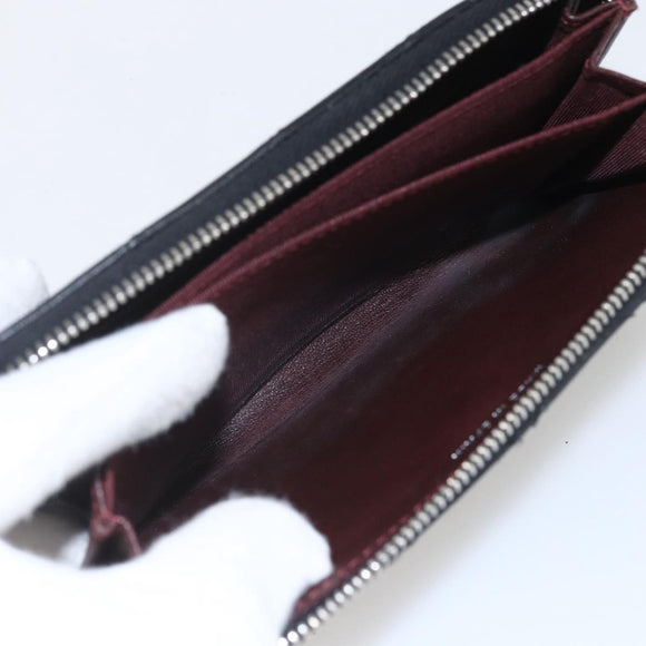 CHANEL Matelasse Coin Purse Lamb Skin Black Silver CC Auth yk19647