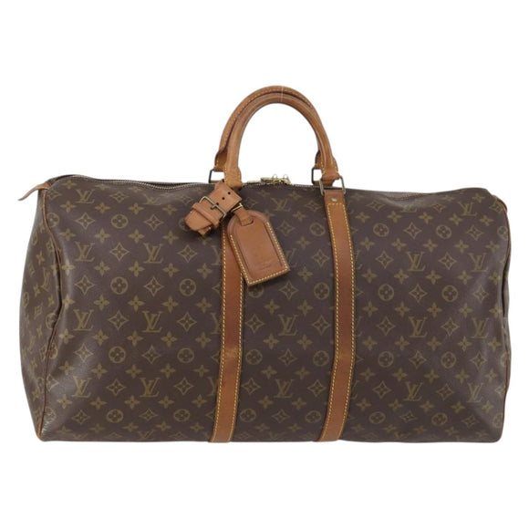 LOUIS VUITTON Monogram Keepall 55 Boston Bag M41424 LV Auth yk19654