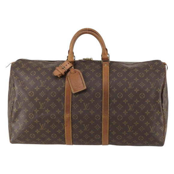 LOUIS VUITTON Monogram Keepall 55 Boston Bag M41424 LV Auth yk19654